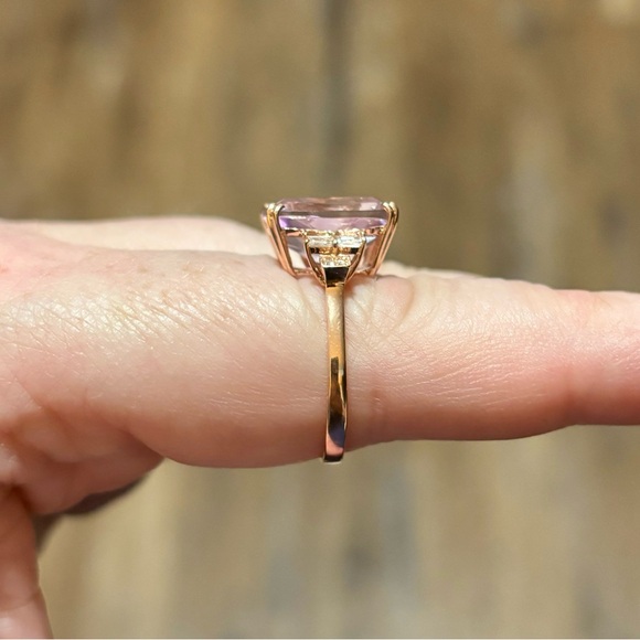 SOLD Effy 6.75ct Pink Amethyst And Diamond Ring $3,750 14kt Rose Gold - Picture 11 of 16